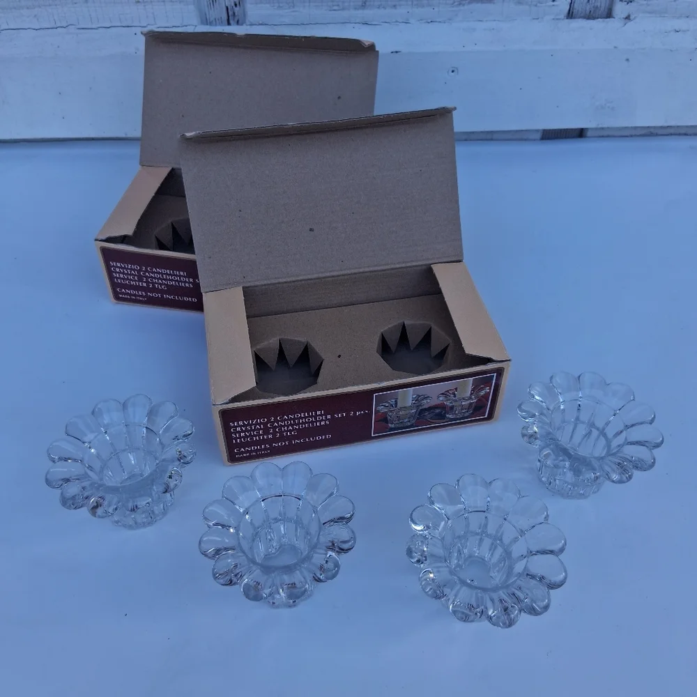 Crystal Candleholder Sets - Elegant Clear Candleholders